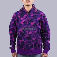 BAPE PURPLE CAMO SHARK FULLZIP HOODIE