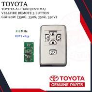 GENUINE TOYOTA ALPHARD/ ESTIMA/ VELLFIRE REMOTE  5B GGH20W 350G, 350S, 350Z, 350V Remote Smart Key
