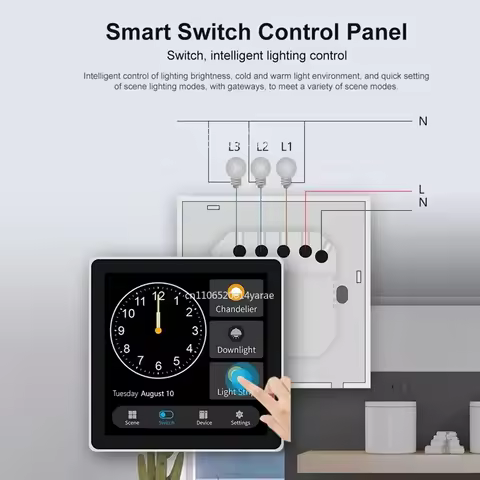 A43I T3E Panel Switch Touch Screen Panel EU Smart Control Panel Switch Zigbee Smart Home Wall Push L