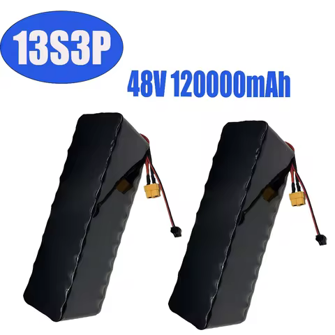48V 13S3P New18650 120Ah 2000W XT60 SM lithium-ion battery pack, suitable for 54.6V electric scooter