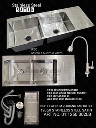 KITEN SINK STAINLESS DAN BLACK 12050/ BCP 2 LUBANG (INSTANT)