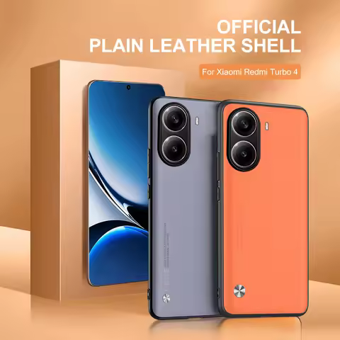 Plain Skin Leather Shockproof Protection Case For Xiaomi Redmi Turbo 4/ Poco X7 Pro X 7 7Pro 5G Soft