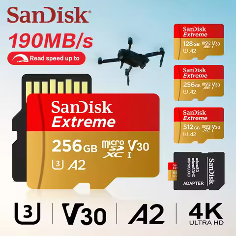 SanDisk Extreme microSDXC UHS-I CARD V30 A2 U3 Memory Card Up to 190Mb/s Original Microsd TF Card fo