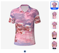 2025 Cherry - blossom - themed Full - Sublimation 3D Polo T - shirt with Dreamy Pink - purple Sky an
