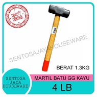 4LB WOODEN HANDLE STONE HAMMER / 4LB WOODEN GG STONE HAMMER