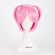 Heartbeat Literary Department Natsuki Natsuki Candy Pink Double Braids Short Hair cos Wig K405q