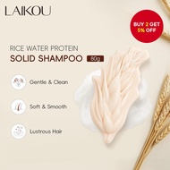 LAIKOU Rice Water & Protein Solid Shampoo Bar - For Soft, Smooth & Lustrous Hair 80g with 94.4% Trip