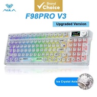 Aula F98Pro V3 Wireless Mechanical Keyboard – Tri-Mode Hot-Swappable, 10000mAh Battery, Transparent 