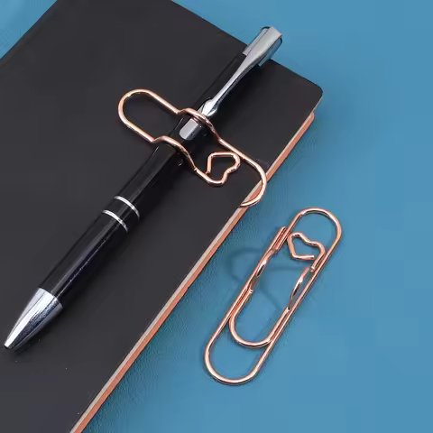 5Pcs Kawaii Heart Love Pen Clips, Multicolor Pen Buckle Paper Clips, Notebook Organizer, Cute Office