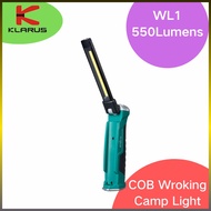 KLARUS WL1 LED COB Wroking Light 550LM USB Rechargeable 2000mAh Battery Handheld Buckle Magneto Floodlight Camp Light