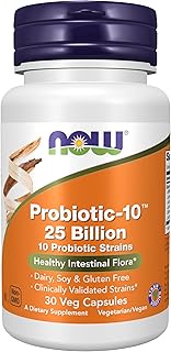 NOW Supplements, Probiotic-10™, 25 Billion, with 10 Probiotic Strains, Dairy, Soy and Gluten Free, S