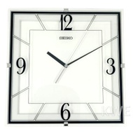 Seiko Clock QXA821W White Analog Square Quiet Sweep Silent Movement Wall Clock QXA821