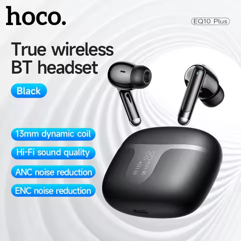 HOCO EQ10 Plus ANC ENC Noise Reduction Wireless 5.4 Earphone LED Display Charging Box HiFi Audio Ste