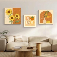 Square canvas painting Orange tone flower painting HX-61 - Beautiful home decor painting, bedroom, l