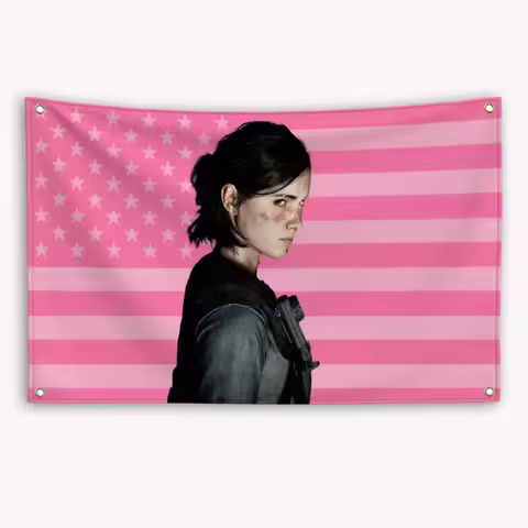 Ellie Williams America Flag The Last of Us Banner Outdoor Decor Barber Shop Decoration Garage Flags 