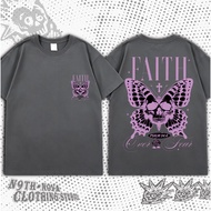 24H SHIP N9THNOVA Trend Casual T-Shirt FAITH Butterfly Skull Print PSALM34:4 Over You Scar