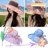 MIH Sun Hat, Protect Neck Anti-uv Breathable Beach Hat, Fashion Large Brim UV Protection Four Seasons Panama Hat Holiday Beach