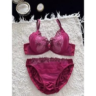 Japanese Artisan SHIROHATO Underwear Set Cross Sexy Breasts Satin Chiffon Gauze Gathering Bra 75B-F8