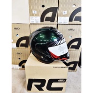 ARC RITZ Dark Green Original Helmet Stylish Fullface Motor Racing Touring Visor Red Gold Smoke Optio