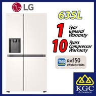 LG 635L Side by Side Fridge in Beige White Inverter Refrigerator GC-L257KQKW [TnG Redemption]