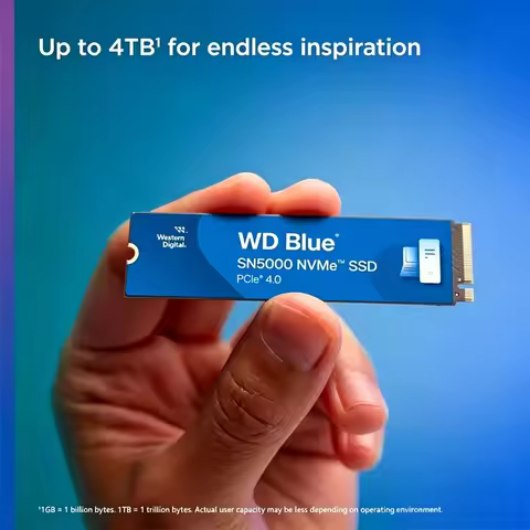 Western Digital SN5000 WD Blue 1T 2T PCIe Gen 4.0 NVMe M.2 2280 Internal SSD Hard Drive for Laptop G