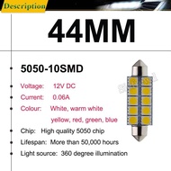 44mm 10Pcs 1.73inch LED Car Interior Dome Map Festoon Lamp nse Plate Light Trunk Bulb C5W C10W 5050