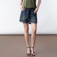 【ICare】率性刷破反摺牛仔短褲(M-L) | 女牛仔短褲 休閒短褲