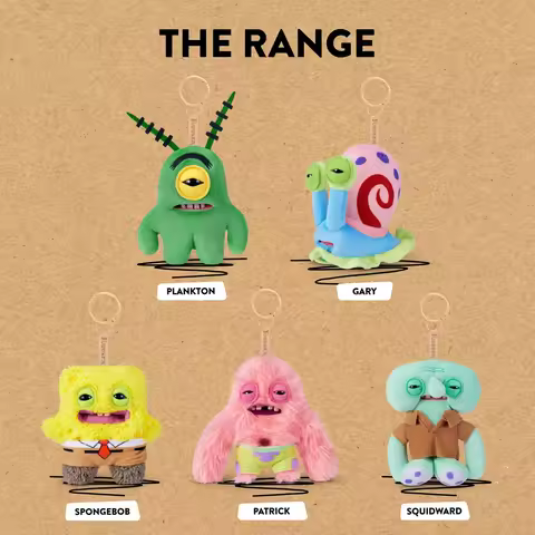 Fuggler SpongeBob SquarePants Keychain Plush Patrick Star Squidward Tentacles Sheldon J. Plankton St
