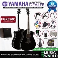 Yamaha FGX820C 41'' Dreadnought Solid Spruce Acoustic Electric Guitar - Black (FGX 820C)