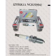 IZFR6K11 Honda Civic Fd 2.0 & Crv & Stream Rsz Rn1 / Accord 2.0 / RB1/J32 Spark Plug Iridium