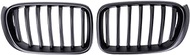 Grille for BMW X3 F25 X4 F26 2014-2017, 1 Pair Single Slat Car Front Bumper Kidney Grille Racing Grill,Matte Black