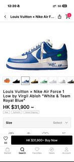 Louis Vuitton x Nike Air Force 1 Low Virgil Abloh Royal Blue