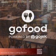 Cutting Sticker Go Food Sticker gofood Glass Cafe Restaurant GOJEK New