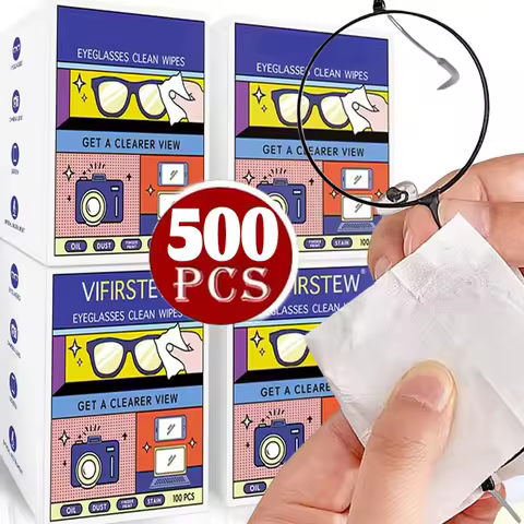 10-500PCS Eyeglass Cleaning Wipes Disposable Anti Fog Lens Pads Quick Dry Streak Free for Glasses Ca