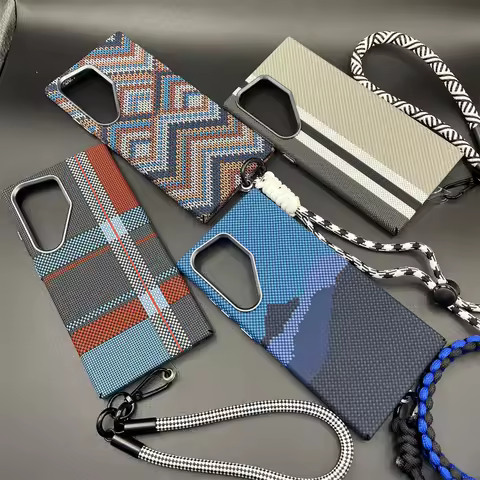 3D Carbon Fiber Magsafe Phone Case for Samsung Galaxy S24 S23 S25 Ultra Wireless Charging Fashion Wr