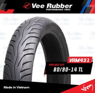 80/90-14 TL VEE RUBBER VRM431 80/90 - 14 40P TL Motorcycle Tires OEM Honda Click   Size Height/Width: 80/90 x 14 Inch Rim Diameter Tubeless Made in Vee Rubber Vietnam