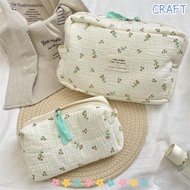CRAFTML Makeup Bag, Begonia Flower/Rose Floral Print Cosmetics Bag, High Quality Handheld Handbag Tr