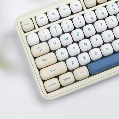 MOG Keycaps Pbt Dye-Sub Big Set Key Caps Soy Milk GMK For Mechanical Keyboard 7u Alice Split Layout 