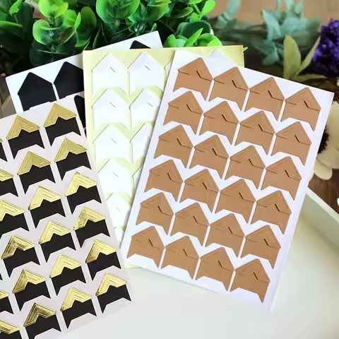Hot 120Pcs/5sheets Self-adhesive Photo Frame Corner Sticker Craft Scrapbook Album