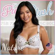 『Ship from MY』Japanese Plus Size Wired Bra Nature Beautiful Flower Embroidery Lace 大码内衣 75B 80B 80C 