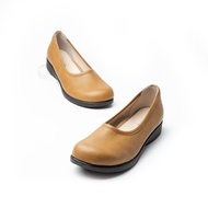 Giầy da nữ công sở đế cao 25cm giày lười nữ siêu nhẹ chống thấm nước Oblique Toe Kosu KS-23130 chín