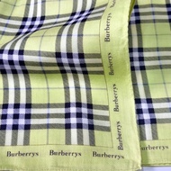 Burberry 古董手帕 黃色格紋 - 口袋巾 20 x 19 英吋
