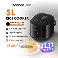 Gaabor LiteLiving 5L Low Sugar Rice Cooker Touch Screen Rice Cooker with Smart Cooking Functions