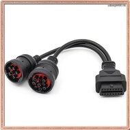 [Q B T C] Car Truck Y Cable OBD OBD2 16Pin Female to J1708 6Pin/ J1939 9Pin OBDII Y Cable Diagnostic