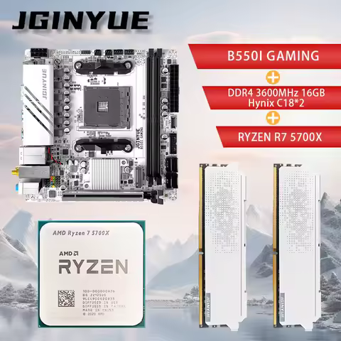 JGINYUE B550 R7 5700X Mini ITX Motherboard AM4 support Ryzen 4000/5000 series DDR4 Desktop PC Multi-