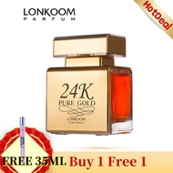 LONKOOM 24K Gold Perfume EAU DE PARFUM 100ml Minyak Wangi EDP Tahan Lama Untuk Wanita/Lelaki Wangian