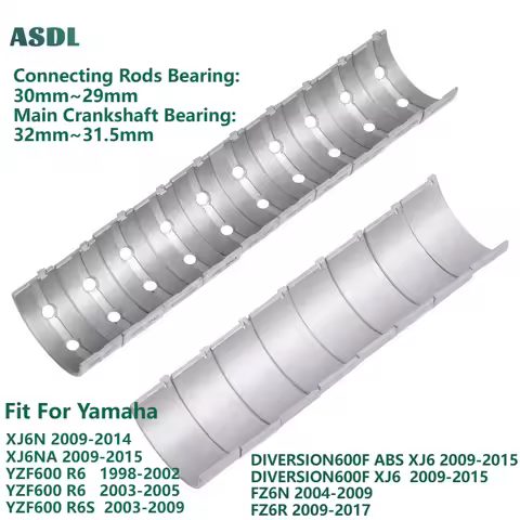 For Yamaha YZF600 R6 STD +50 Motorcycle Crankshaft 32mm Connecting Rod 30mm Bearing Set DIVERSION600