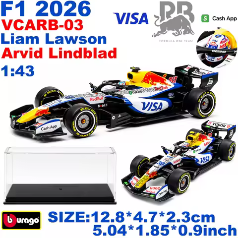 2026 F1 Racing Bulls VCARB 03 Race Model 1/43 Bburago #30 LIAM LAWSON #41 Arvid Lindblad Diecast All
