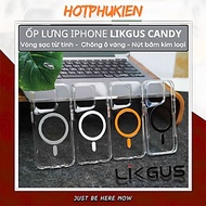 Ốp lưng chống sốc trong suốt chống ố vàng cho iPhone 12 13 14 15 Pro Max hiệu Likgus CANDY - Nút bấm