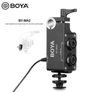 Boya BY-MA2 Dual-Channel Record Audio Mixer XLR Jack 6.5mm to 3.5mm Wireless Microphone System for Canon Nikon Sony DSLR Camera